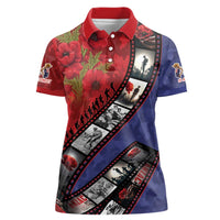 Personalised ANZAC Spirit 1915-2026 Filmstrip Tribute Women Polo Shirt Lest We Forget 25 April