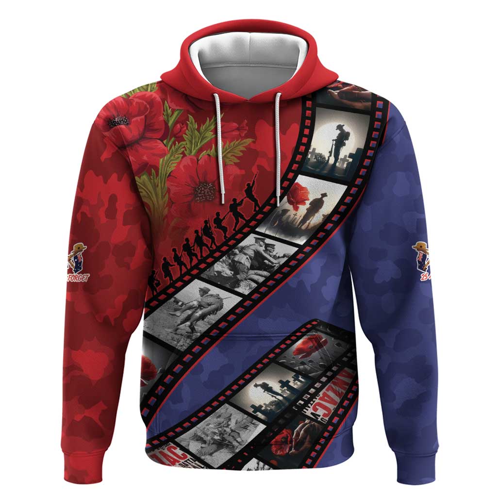 Personalised ANZAC Spirit 1915-2026 Filmstrip Tribute Zip Hoodie Lest We Forget 25 April
