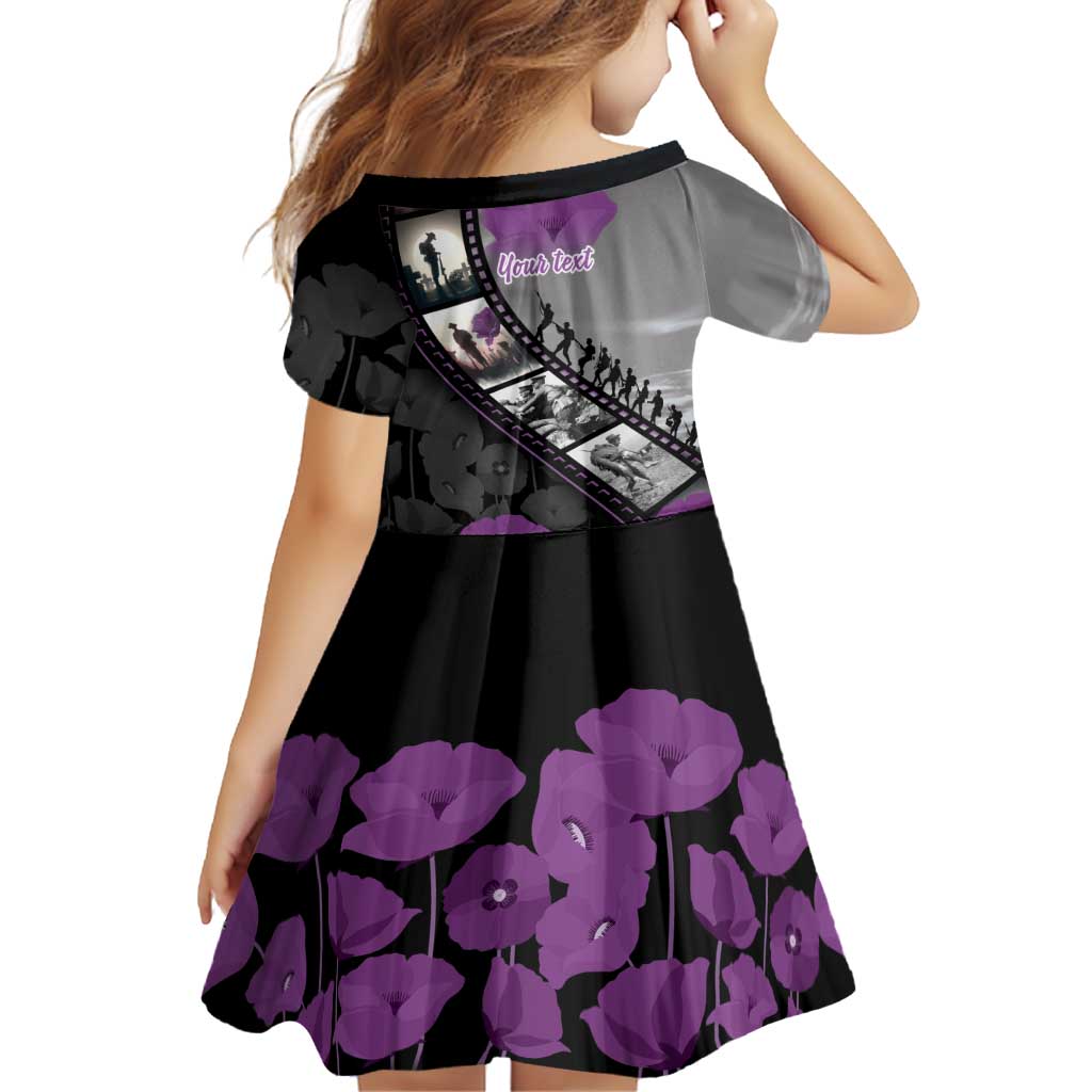 Personalised Remembering ANZAC Lest We Forget Family Matching Summer Maxi Dress and Hawaiian Shirt Vintage Film Frame Memorial Purple Poppy LT9 - Polynesian Pride