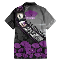 Personalised Remembering ANZAC Lest We Forget Family Matching Summer Maxi Dress and Hawaiian Shirt Vintage Film Frame Memorial Purple Poppy LT9 - Polynesian Pride