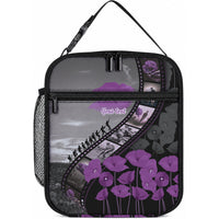 Personalised Remembering ANZAC Lest We Forget Lunch Bag Vintage Film Frame Memorial Purple Poppy LT9 10.2 × 8.3 × 4.3 inch Purple - Polynesian Pride