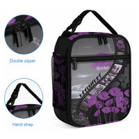 Personalised Remembering ANZAC Lest We Forget Lunch Bag Vintage Film Frame Memorial Purple Poppy LT9 - Polynesian Pride