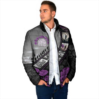 Personalised Remembering ANZAC Lest We Forget Padded Jacket Vintage Film Frame Memorial Purple Poppy