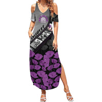 Personalised Remembering ANZAC Lest We Forget Summer Maxi Dress Vintage Film Frame Memorial Purple Poppy