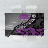 Personalised Remembering ANZAC Lest We Forget Tablecloth Vintage Film Frame Memorial Purple Poppy
