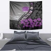 Personalised Remembering ANZAC Lest We Forget Tapestry Vintage Film Frame Memorial Purple Poppy