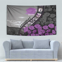 Personalised Remembering ANZAC Lest We Forget Tapestry Vintage Film Frame Memorial Purple Poppy