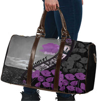 Personalised Remembering ANZAC Lest We Forget Travel Bag Vintage Film Frame Memorial Purple Poppy