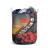 Personalised Remembering ANZAC Lest We Forget Laundry Basket Vintage Film Frame Memorial Red Poppy