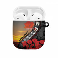 Personalised Remembering ANZAC Lest We Forget AirPods Case Vintage Film Frame Memorial Red Poppy