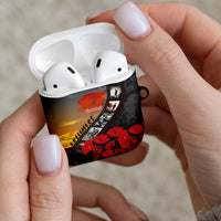 Personalised Remembering ANZAC Lest We Forget AirPods Case Vintage Film Frame Memorial Red Poppy