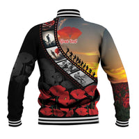 Personalised Remembering ANZAC Lest We Forget Baseball Jacket Vintage Film Frame Memorial Red Poppy