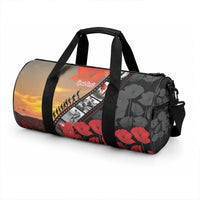 Personalised Remembering ANZAC Lest We Forget Duffle Bag Vintage Film Frame Memorial Red Poppy LT9 - Polynesian Pride