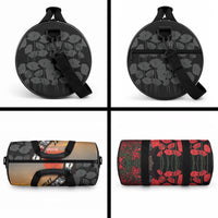 Personalised Remembering ANZAC Lest We Forget Duffle Bag Vintage Film Frame Memorial Red Poppy LT9 - Polynesian Pride