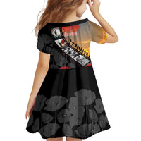 Personalised Remembering ANZAC Lest We Forget Family Matching Off The Shoulder Long Sleeve Dress and Hawaiian Shirt Vintage Film Frame Memorial Red Poppy LT9 - Polynesian Pride