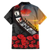 Personalised Remembering ANZAC Lest We Forget Family Matching Puletasi and Hawaiian Shirt Vintage Film Frame Memorial Red Poppy LT9 - Polynesian Pride