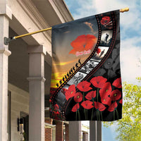 Personalised Remembering ANZAC Lest We Forget Garden Flag Vintage Film Frame Memorial Red Poppy