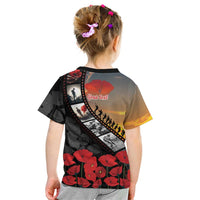 Personalised Remembering ANZAC Lest We Forget Kid T Shirt Vintage Film Frame Memorial Red Poppy