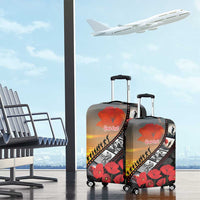 Personalised Remembering ANZAC Lest We Forget Luggage Cover Vintage Film Frame Memorial Red Poppy