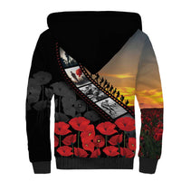 Personalised Remembering ANZAC Lest We Forget Sherpa Hoodie Vintage Film Frame Memorial Red Poppy