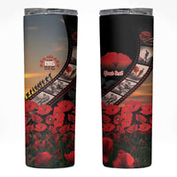 Personalised Remembering ANZAC Lest We Forget Skinny Tumbler Vintage Film Frame Memorial Red Poppy