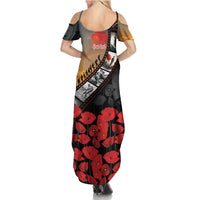 Personalised Remembering ANZAC Lest We Forget Summer Maxi Dress Vintage Film Frame Memorial Red Poppy
