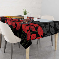 Personalised Remembering ANZAC Lest We Forget Tablecloth Vintage Film Frame Memorial Red Poppy