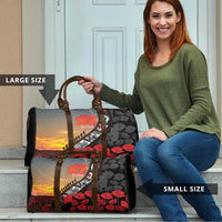 Personalised Remembering ANZAC Lest We Forget Travel Bag Vintage Film Frame Memorial Red Poppy