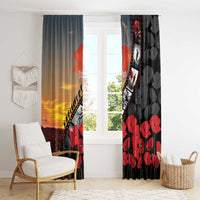 Personalised Remembering ANZAC Lest We Forget Window Curtain Vintage Film Frame Memorial Red Poppy