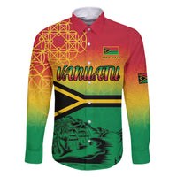 Hapi 44th Indipendens Dei Vanuatu Family Matching Off Shoulder Short Dress and Hawaiian Shirt Yumi 1980 with Vanuatuan Beach Landscape