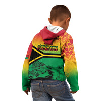 Hapi 44th Indipendens Dei Vanuatu Kid Hoodie Yumi 1980 with Vanuatuan Beach Landscape