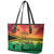 Hapi 44th Indipendens Dei Vanuatu Leather Tote Bag Yumi 1980 with Vanuatuan Beach Landscape