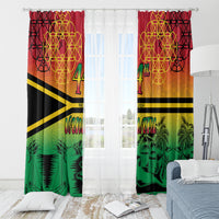 Hapi 44th Indipendens Dei Vanuatu Window Curtain Yumi 1980 with Vanuatuan Beach Landscape