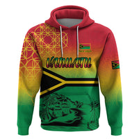 Hapi 44th Indipendens Dei Vanuatu Zip Hoodie Yumi 1980 with Vanuatuan Beach Landscape