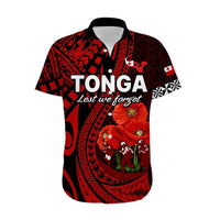 (Custom Personalised) Tonga ANZAC Day Hawaiian Shirt Lest We Forget Red Version LT9 - Polynesian Pride