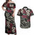 Personalized Japanese Kitsune Mask Couples Matching Off Shoulder Maxi Dress and Hawaiian Shirt With Polynesian Arty Style