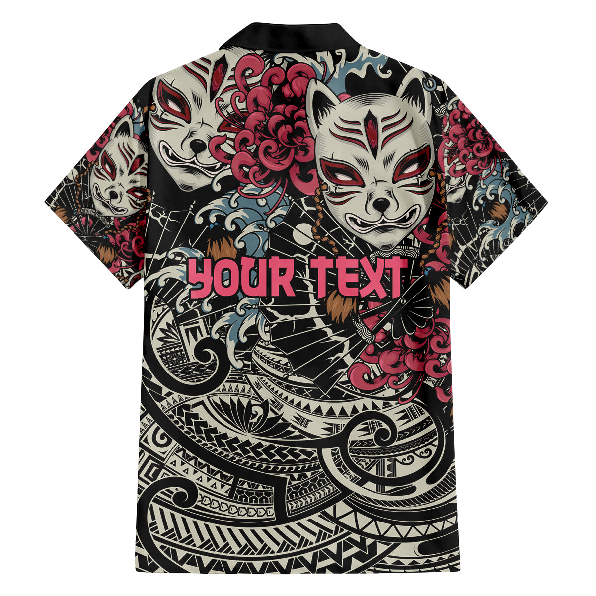 Personalized Japanese Kitsune Mask Family Matching Puletasi and Hawaiian Shirt With Polynesian Arty Style LT9 - Polynesian Pride