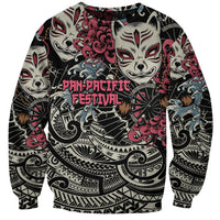 Personalized Japanese Kitsune Mask Sweatshirt With Polynesian Arty Style
