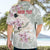 Personalized Japanese Shirasagi Bird Hawaiian Shirt Sakura and Hibiscus Polynesian Pattern