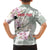 Personalized Japanese Shirasagi Bird Hawaiian Shirt Sakura and Hibiscus Polynesian Pattern