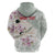 Personalized Japanese Shirasagi Bird Hoodie Sakura and Hibiscus Polynesian Pattern