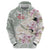 Personalized Japanese Shirasagi Bird Hoodie Sakura and Hibiscus Polynesian Pattern