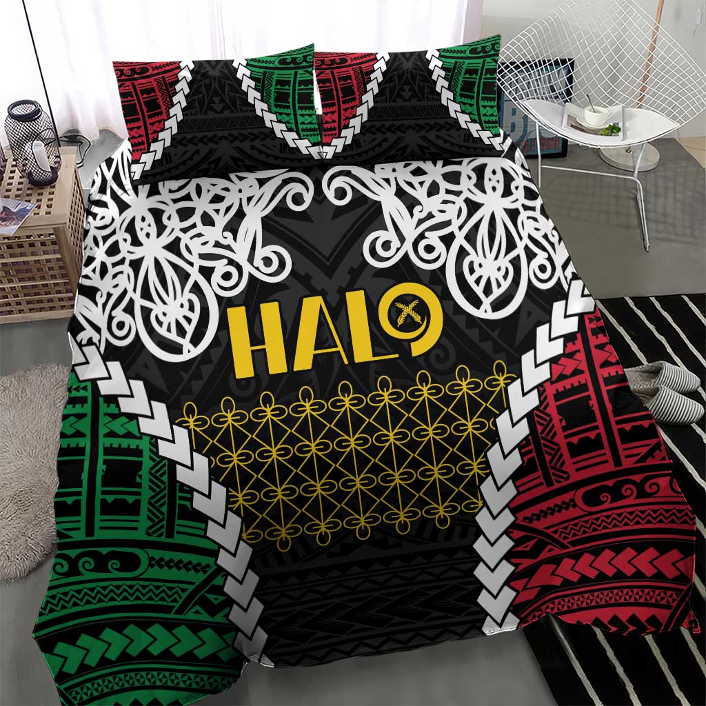 Halo Vanuatu Pride Bedding Set Vanuatuan Sand Drawing Pattern