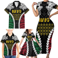 Halo Vanuatu Pride Family Matching Short Sleeve Bodycon Dress and Hawaiian Shirt Vanuatuan Sand Drawing Pattern LT9 - Polynesian Pride