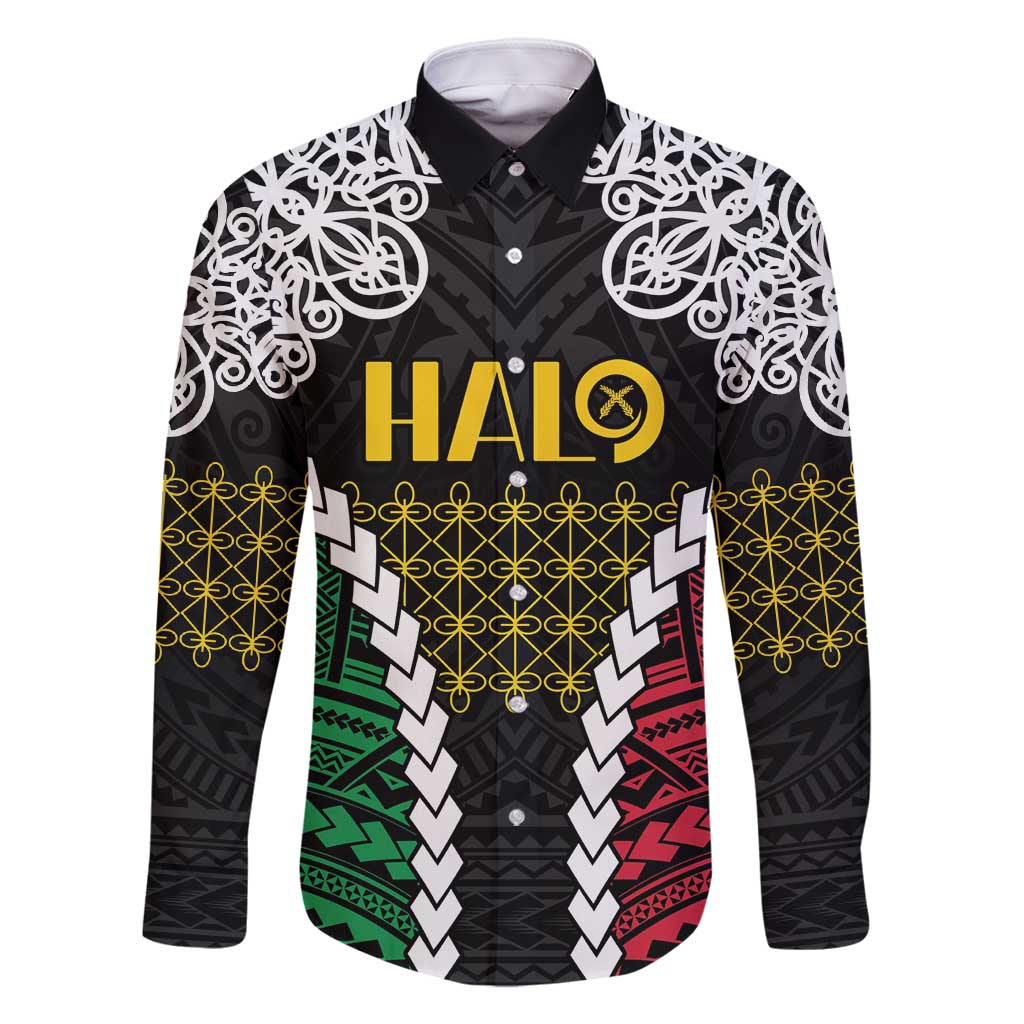 Halo Vanuatu Pride Family Matching Tank Maxi Dress and Hawaiian Shirt Vanuatuan Sand Drawing Pattern