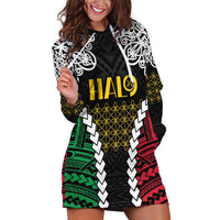 Halo Vanuatu Pride Hoodie Dress Vanuatuan Sand Drawing Pattern