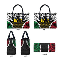 Halo Vanuatu Pride Leather Bag Vanuatuan Sand Drawing Pattern - Polynesian Pride