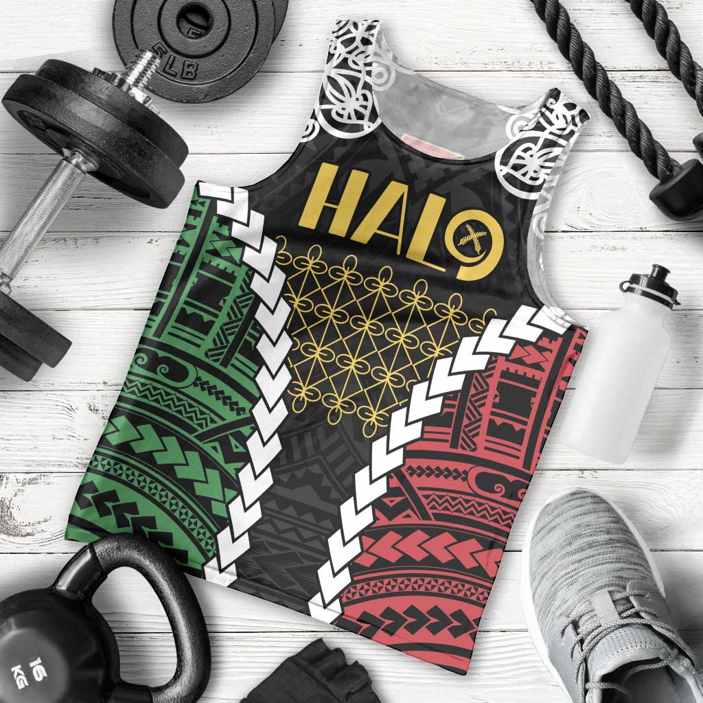 Halo Vanuatu Pride Men Tank Top Vanuatuan Sand Drawing Pattern