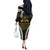 Halo Vanuatu Pride Off The Shoulder Long Sleeve Dress Vanuatuan Sand Drawing Pattern
