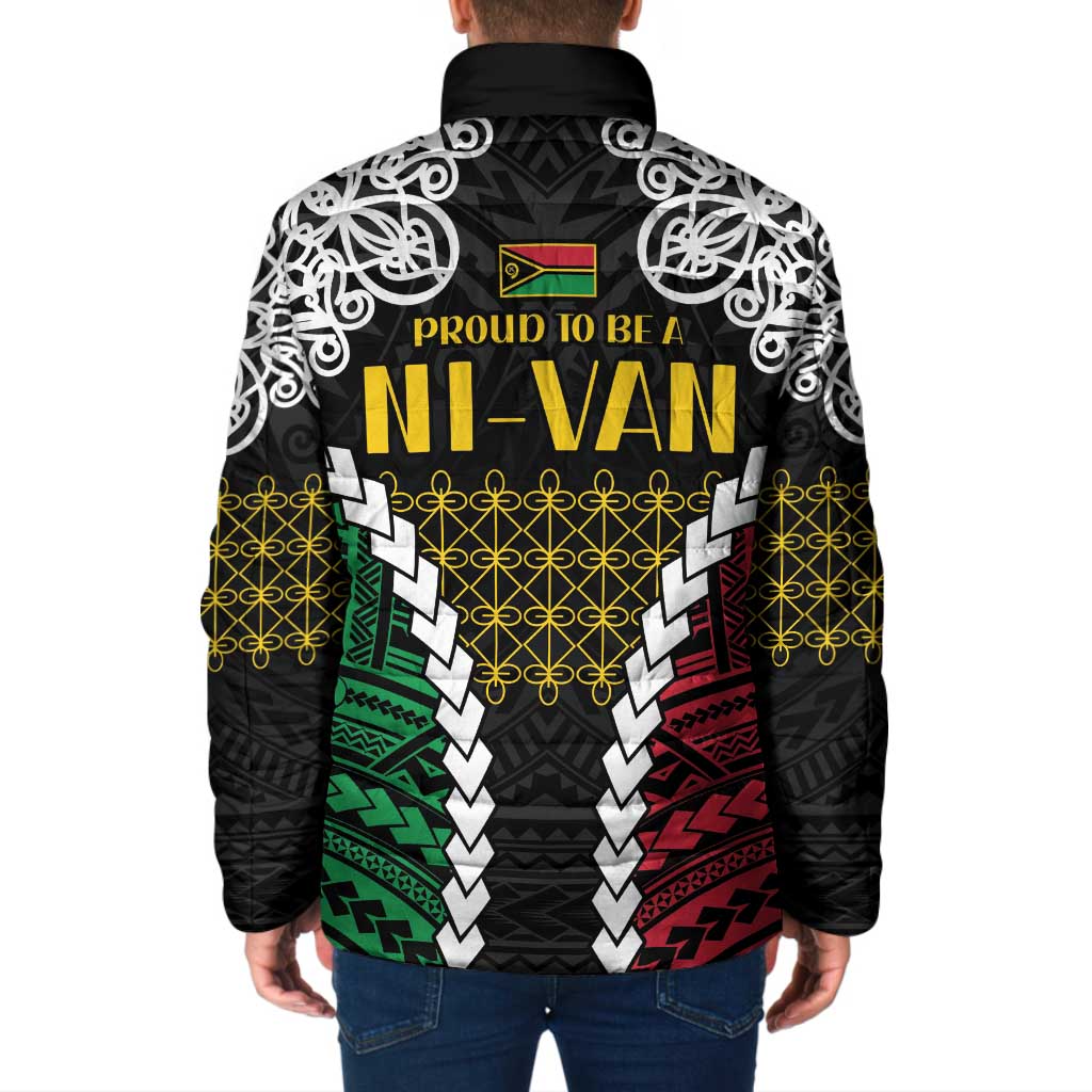 Halo Vanuatu Pride Padded Jacket Vanuatuan Sand Drawing Pattern - Polynesian Pride